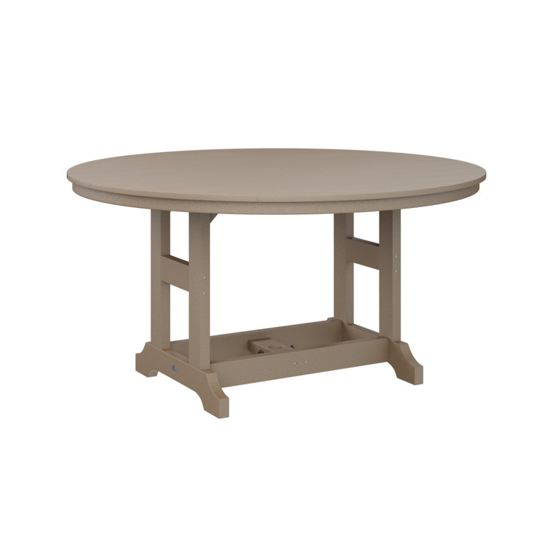 Garden Classic Outdoor Round Counter Height Table, Weatherwood, 30.87" H x 60" W x 60" D