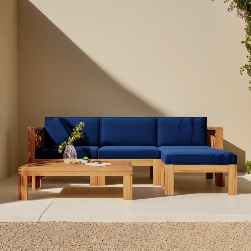 Ensemble de conversation modulaire 5 pièces avec ensemble de conversation et table basse, Marine