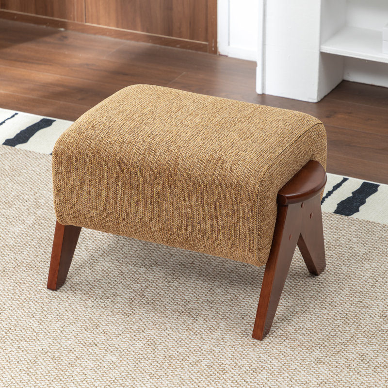 Karsen Upholstered Bench with Solid Wood Leg, Yellow