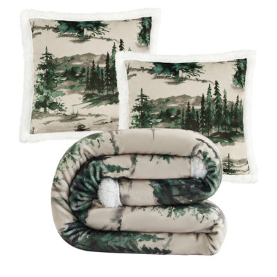 Ensemble de 2 jetés Campfire Sherpa Western Southwestern Lodge