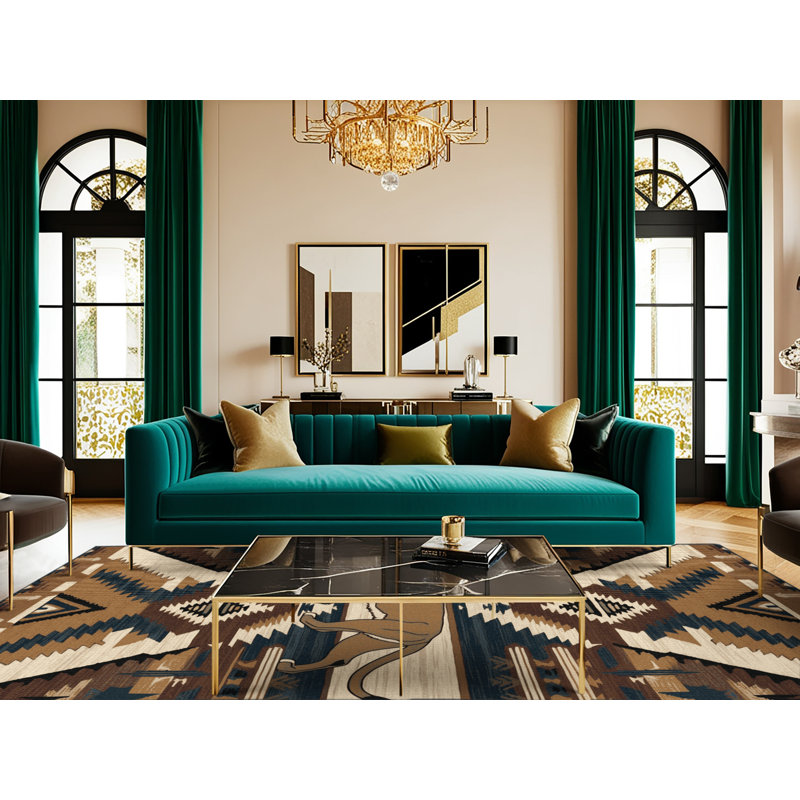 Tapis lavable Mountain Lion Southwestern, Rectangulaire 8 pi x 12 pi