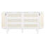 Grand lit avec motif tissé moderne et rangement caché - blanc, pour un décor polyvalent, les compartiments blancs et les vibrations rustiques ajoutent de la chaleur à votre