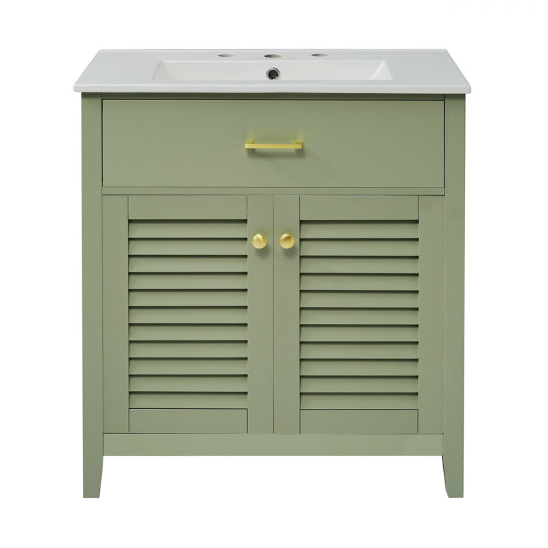Meuble-lavabo contemporain avec lavabo et tablette en céramique