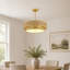 Plafonnier semi-encastré en rotin tressé et lin de 45 cm (17,7 pouces), style bohème moderne, lampe à tambour