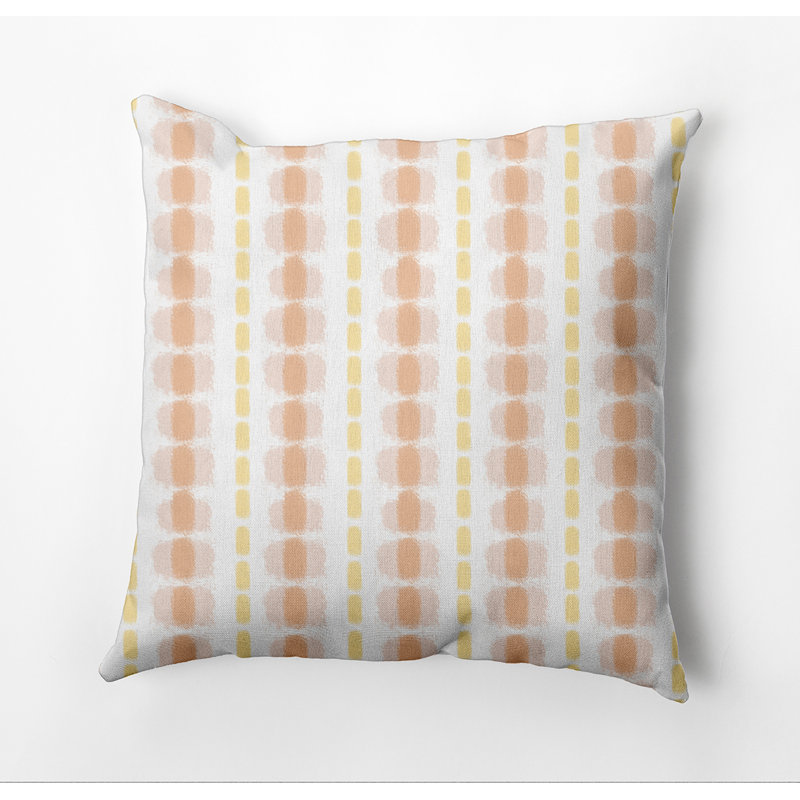 Funky Junky Striped Outdoor Reversible Throw Pillow, 16" H x 16" W, Yellow