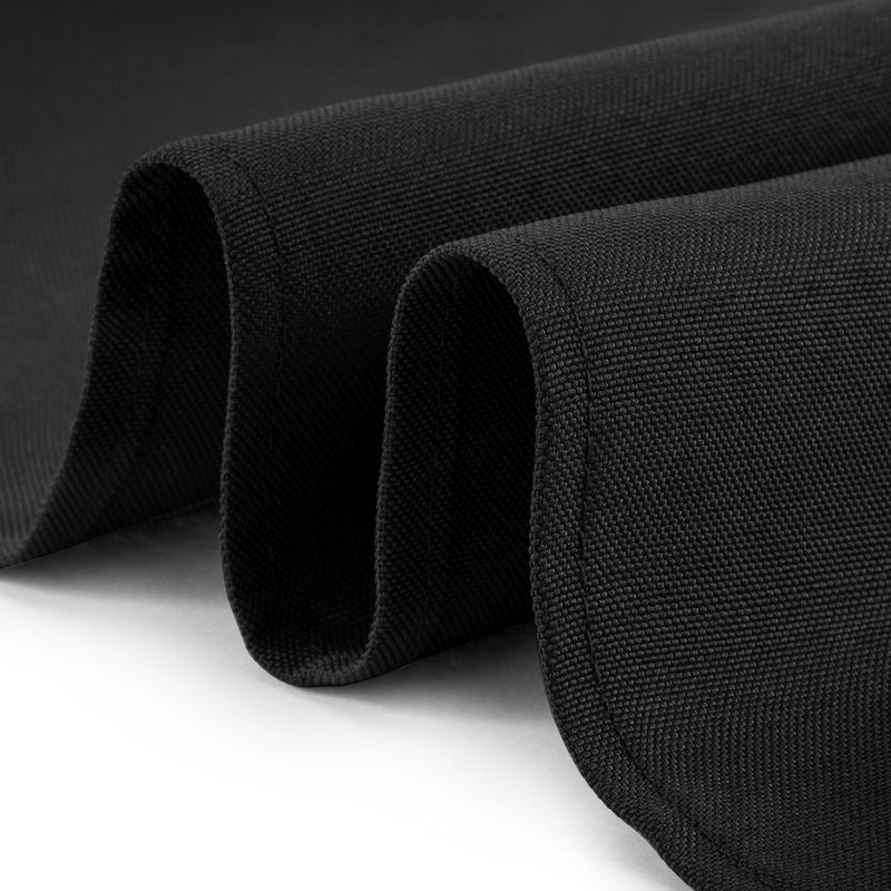 Black Polyester Rectangular Tablecloth for Weddings and Banquets