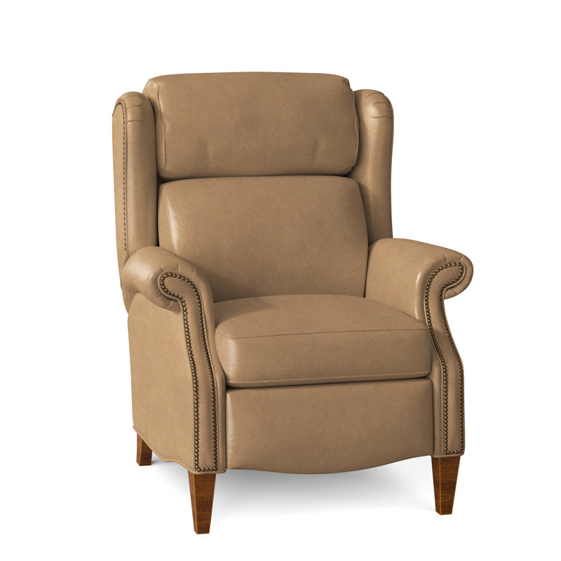 Fauteuil inclinable en similicuir Miller, Naturel français, Nouveaux classiques, Cuir véritable Fumo Aline
