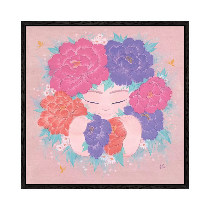 Flower Child by Martin Hsu - Print on Canvas, 66.04 cm H x 66.04 cm W, Black Framed