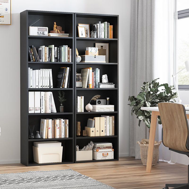 Kimm Tall Bookshelf, Standard Bookcase with Storage, Free Standing Display Shelf, (6 Shelves) 71.3" H x 21.9" W x 9.3" D