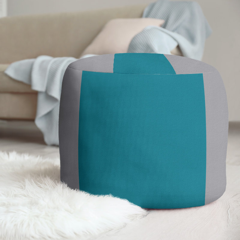 repose-pieds rond 20,5", Gris / bleu sarcelle / gris