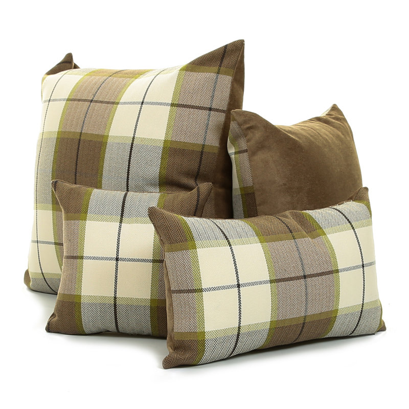 Chaisson Plaid Rectangular Cushion, Green, 43cm x 43cm