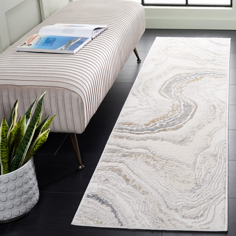 Brenesha Performance Abstract Rug, Runner 2' x 8'