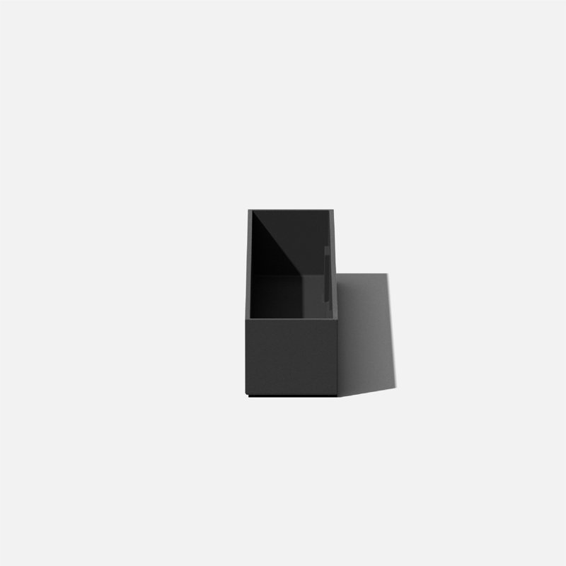 Black Plastic-Stone Composite Rectangular Planter Box