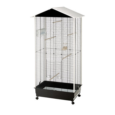 161.5 cm Iron and Plastic Pointed Top Floor Bird Cage with Wheels with Stand with Perch with Tray