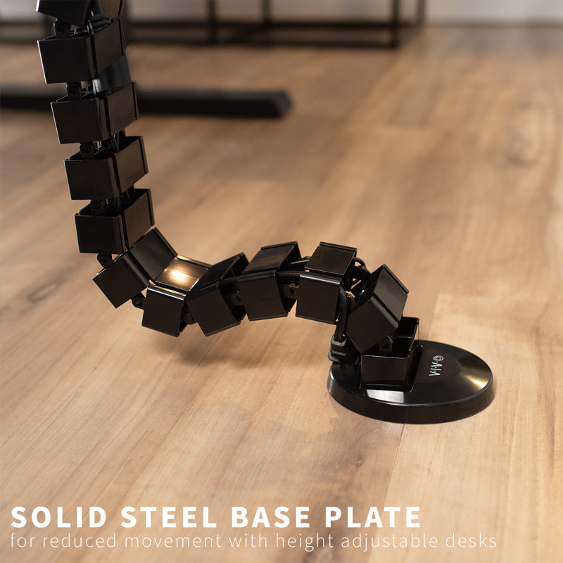 Black Clamp-On Vertebrae Cable Management Kit for Desk