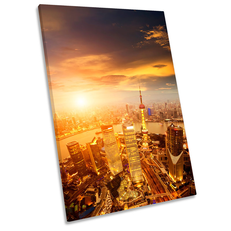 Shanghai City Skyline China - Wrapped Canvas Print, 45.7cm H x 30.5cm W