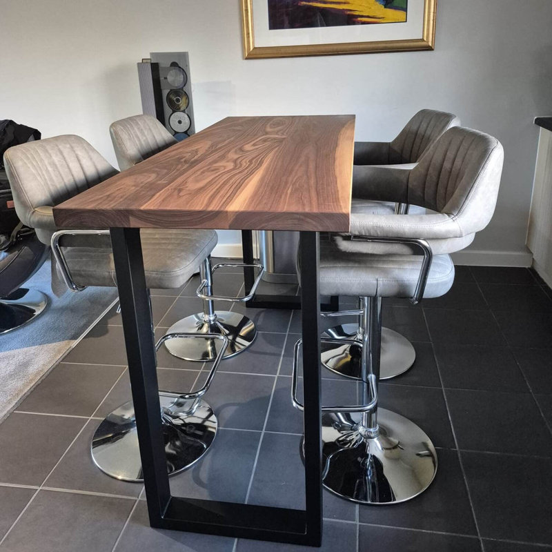 Solid Walnut Breakfast Bar Table (Freestanding), 100cm H x 220cm W x 45cm D