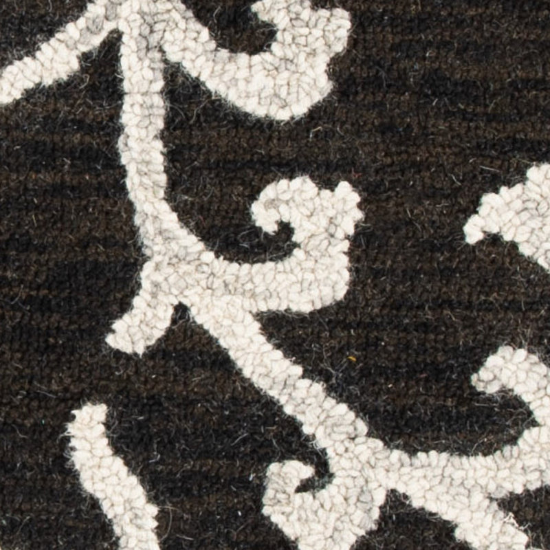 Emrick Hand Tufted Wool Floral Rug, Round 6'