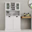 Armoire de salle de bain haute avec armoire à linge inclinable à deux compartiments, panier à linge sale