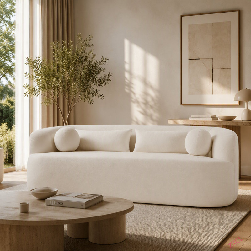 Upholstered Sofa, Beige Chenille, Beige