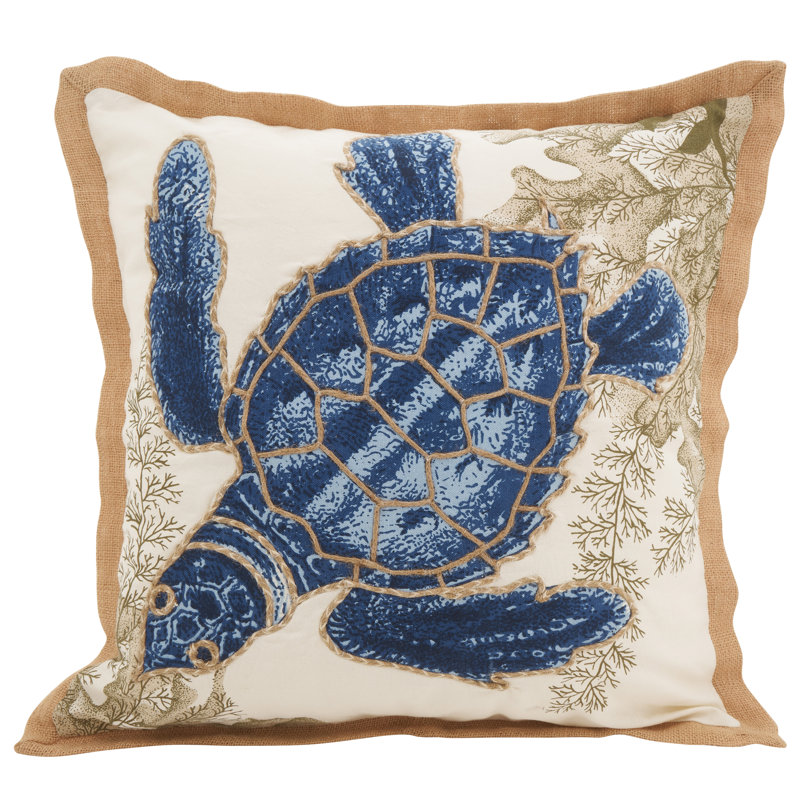 Coussin en coton Sea Turtle, Tortue de mer Neptunian