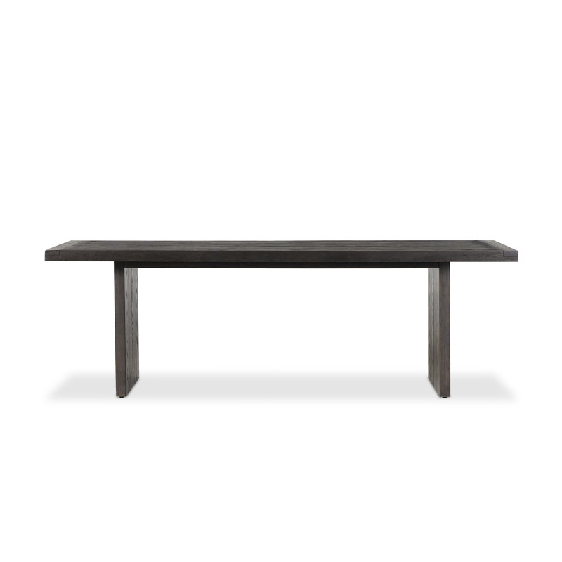 Warby Solid Oak Dining Table, Worn Black