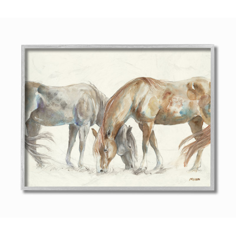 « cheval cheval gray brown », reproduction d’art, H 11 po x l 14 po x P 1,5 po, Estampe numérique Farmhouse