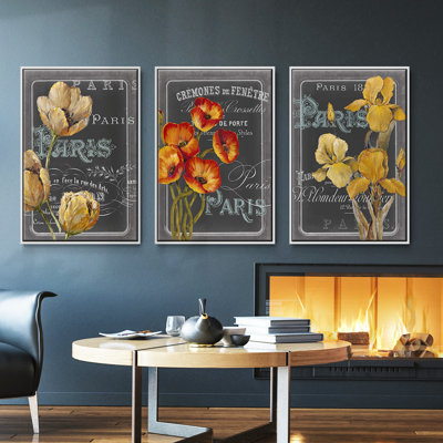 " Chalkboard Paris II " 3 - Pieces