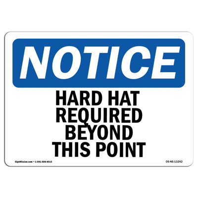 Hard Hat Required Beyond This Point Sign