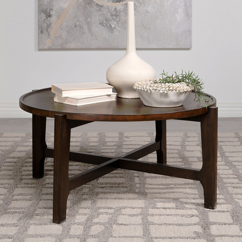 Table basse ronde en bois massif