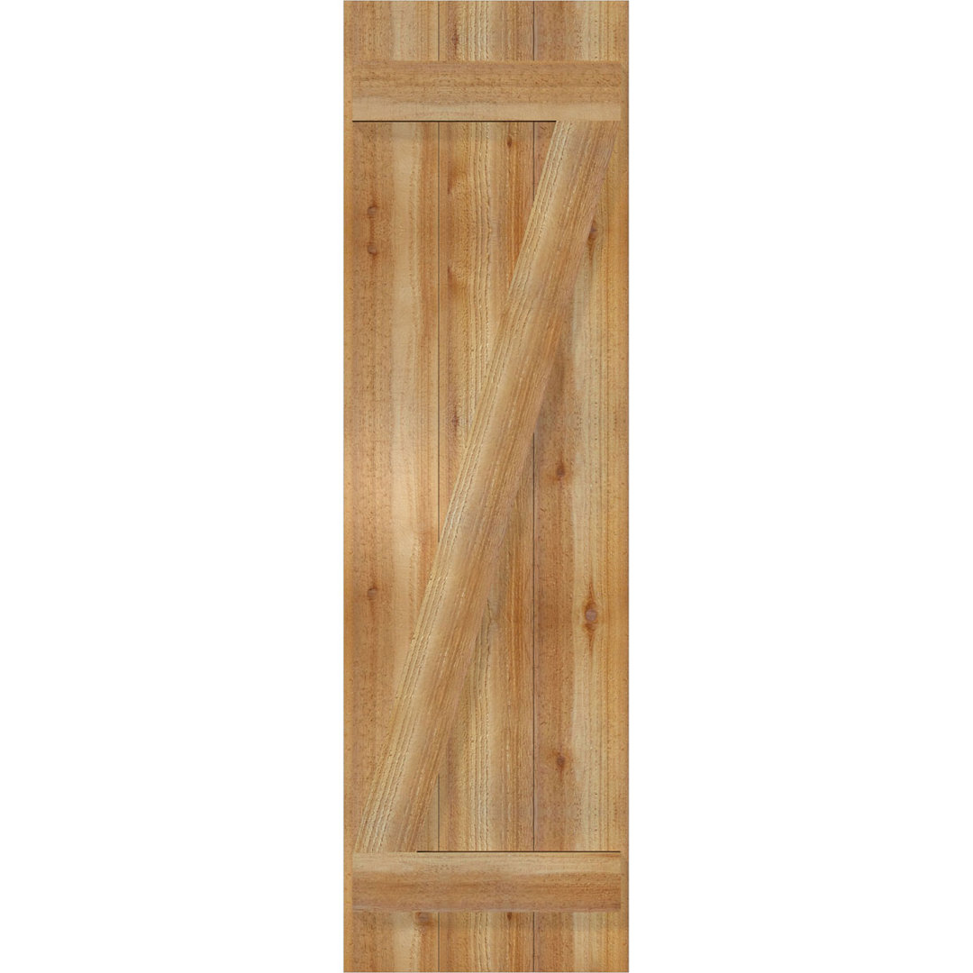 TimberCraft 5 3/8" Boards Joined Board-n-Batten Shutters w/Z-Bar, Western Red Cedar (Per Pair) (Set of 2) Ekena Millwork 