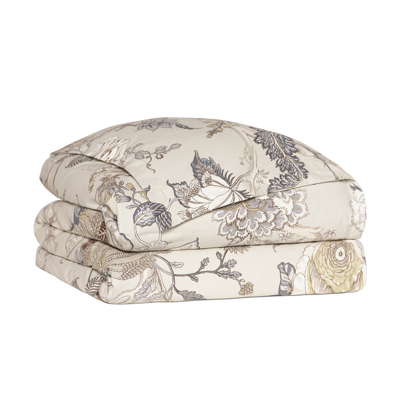 Edith Traditional Cotton Floral Comforter, Full/Double Comforter, Hand Tacked
