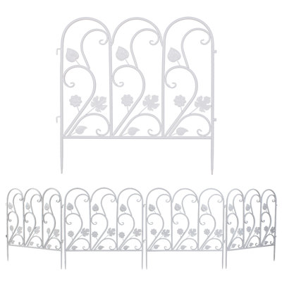 24.3'' H x 118'' W White Metal Fence Panels Included