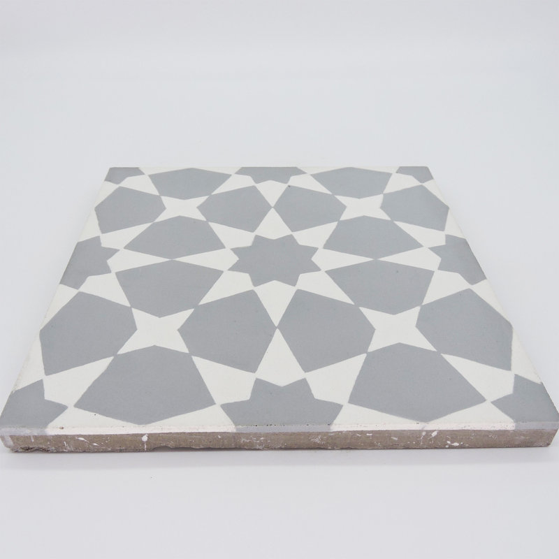 Medina 8 in. x 8 in. Honed Tile, Gray/White