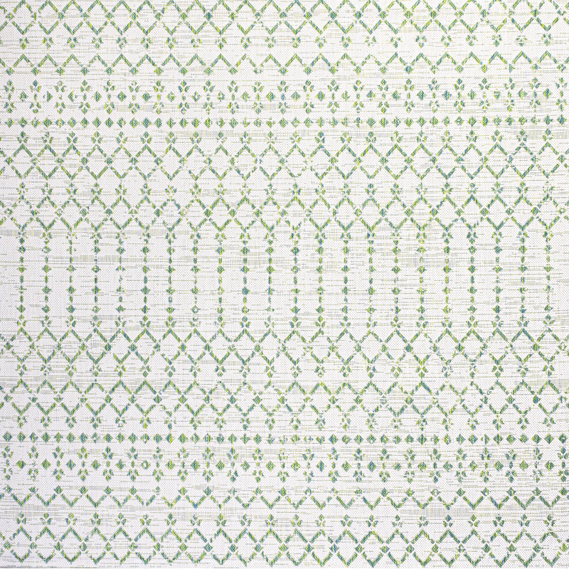 Tapis d'intérieur / extérieur Crompton, Vert/Ivoire, Carré 5 pi 3 po