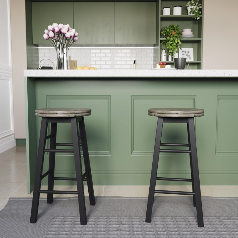 Swivel Solid Wood Counter Stool