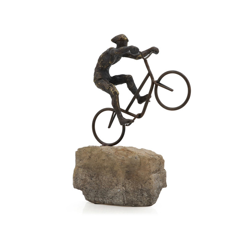 Wheelie On Rock Figurine