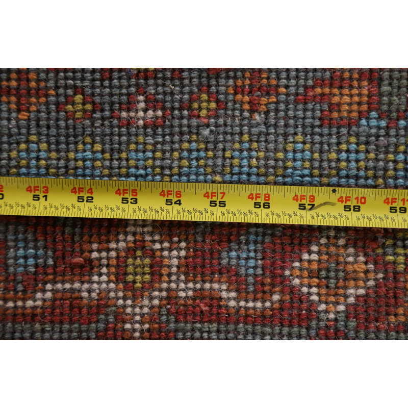 Tapis de couloir géométrique Heriz Serapi fait à la main 3 x 8