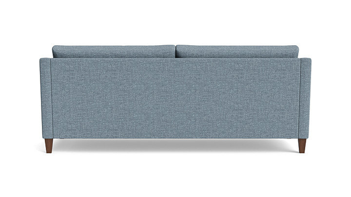 Vera Sofa (85"), Performance Weave - Carrot, Walnut Finish (Angled)