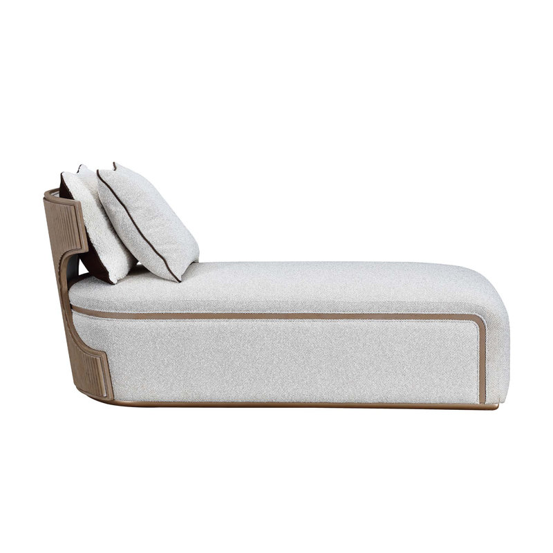 West Kensington Chaise - Buff/Seal Salt Caramel, Medium Yellow Wood