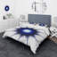 Fleur fractale bleu foncé - ensemble de housse de couette moderne - microfibre de polyester-66399791