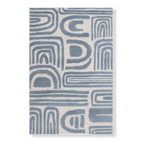 Abstract Area Rug in Dusty Blue