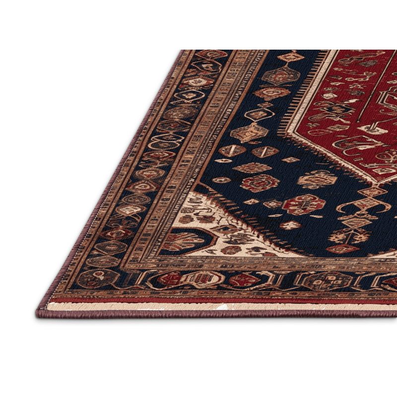 Tapis brun turc lavable à la machine, Rond 6 pi