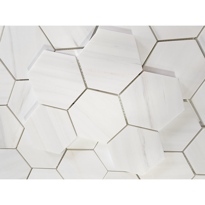 Bianco Dolomite 4 "Hexagon Mat