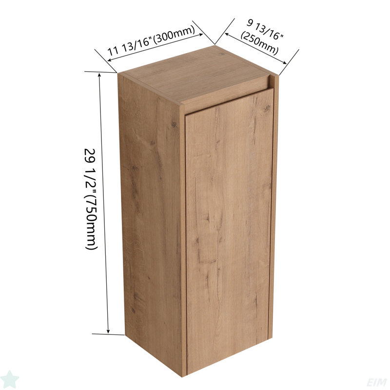 12" Bathroom Side Cabinet,Soft Close Doors,Float Mounting Design,(KD-Packing)