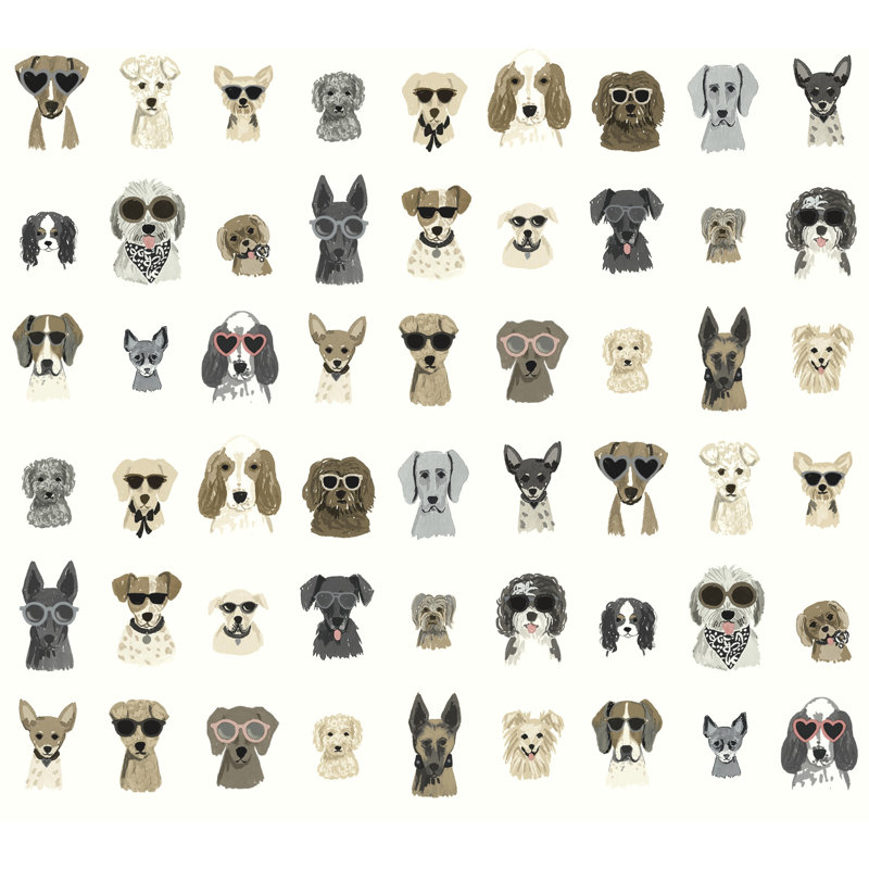 Rouleau de papier peint adhésif L 20 po x l 27 po Dog Days, Gris