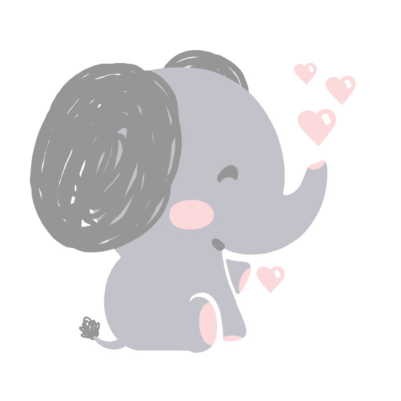 Bubble Baby Elephant - Wrapped Canvas Print, 122cm H x 122cm W x 3.8cm D