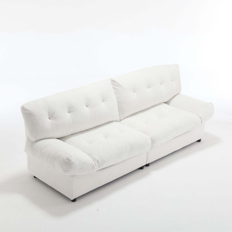 Canapé Teddy Velvet Cloud, Blanc