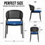 Chaise de salle à manger moderne à dossier canne Daishun, fauteuil incurvé en rotin en forme de U, siège d'appoint rembourré avec pieds en métal noir-3408397-17228010
