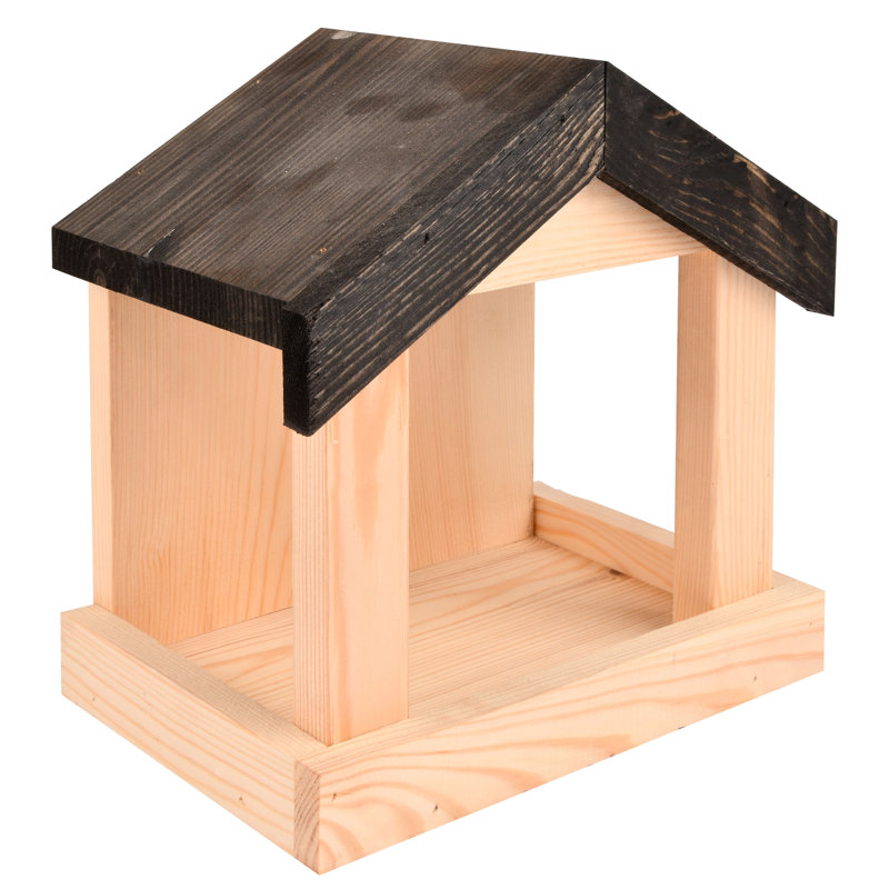 Effervescence Wood Hanging Hopper Bird Feeder